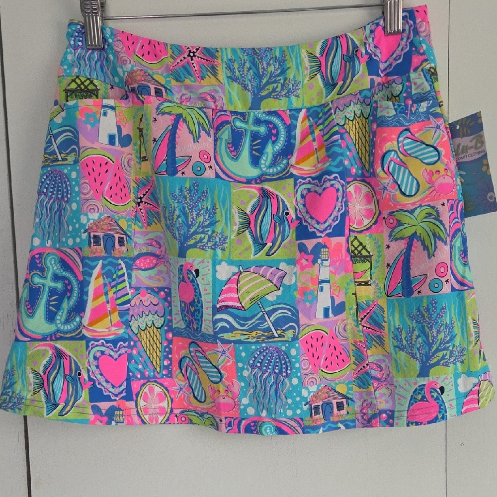 Lulu-B Vibrant Multi-Color Skort Skirt
